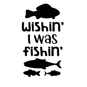 💕 Wishing I Was Fishing Aufkleber Papa Geschenk Aufkleber Vinyl kostenloser Versand 📫 Kaufen Sie 2 erhalten Sie 1 - Bild 1 von 4