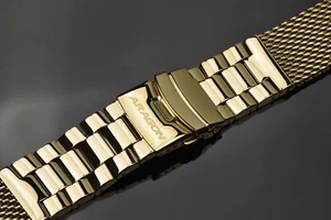ARAGON 24MESH-AG Bracciale in Rete Lucidata 24mm IP Oro - Foto 1 di 1