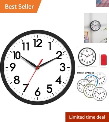 Elegant 8-Inch Modern Silent Wall Clock - Battery Operated for Home & Office - Image 1 of 4