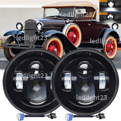 Proyector de faros LED redondos DOT de 7 pulgadas haz alto/bajo apto para Ford Modelo A 1930 1931 Foto 1 de 4
