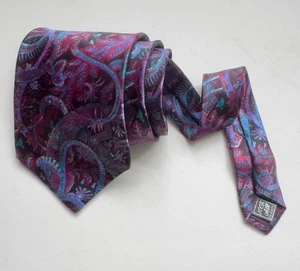 Corbata para hombre Van Heusen Classic Collection azul con cachemira rosa púrpura 3 1/2" x 58" - Imagen 1 de 5