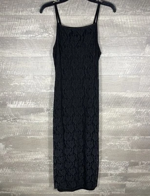 Винтажный Y2K черный кружевной раздельный назад макси платье размер M официальный каприз фея гранж - Изображение 1 из 4