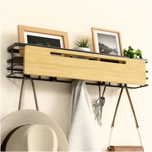 Wall Mount Coat Rack with Shelf,Wall Coat Rack with Hooks for Entryway,Living... - Foto 1 di 8