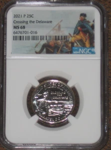 2021 P Crossing the Delaware Washington Quarter NGC Grade MS68 25c certified - Picture 1 of 3