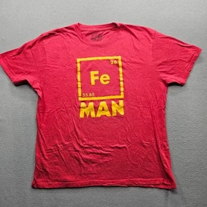 Crazy Dog Mens Size XL Red Short Sleeve Graphic T-Shirt Fe MAN - Picture 1 of 9