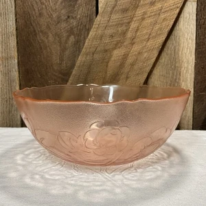 "Ensaladera grande vintage 1970 Arcoroc Francia 9"" rosa rosalina -B31" - Imagen 1 de 7
