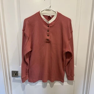 Camisa Y2K Cherokee Grande Henley Waffle Tejida Azul Marino Floral Elena Gilbert Bella Swan - Imagen 1 de 10