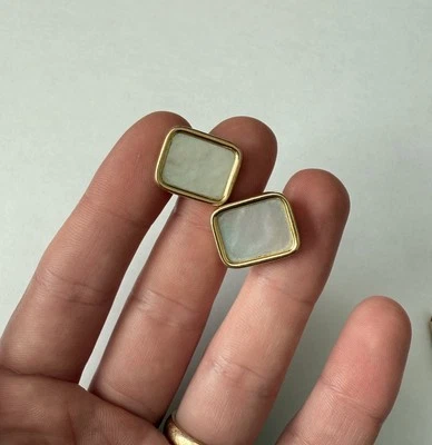 Larter & Sons 14k Mother Of Pearl Block Cufflinks - Image 1 of 4