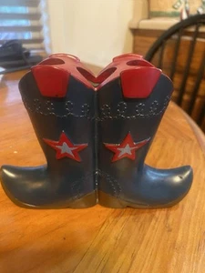 Kohl’s rot und blau Cowboystiefel Kerzenhalter - Bild 1 von 4
