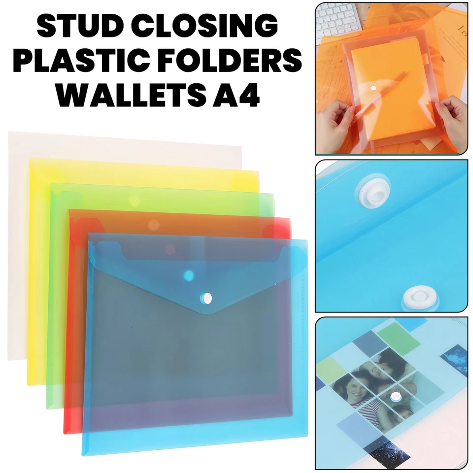 5/10pcs A4 Pastel Documento Cartera Plástico Popper Perno Archivadores Oficina - Imagen 1 de 1