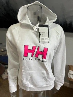 Sudadera con Capucha Helly Hansen para Mujer S Blanca Logo HH Mezcla de Algodón Pullover Sudadera Foto 1 de 4