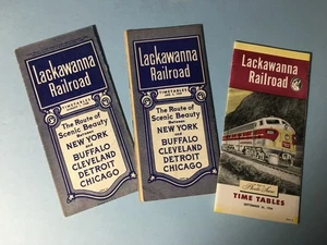 Delaware,Lackawanna & Western passenger fold-out time tables 8/48 1/49 9/54 V/G+ - Picture 1 of 9