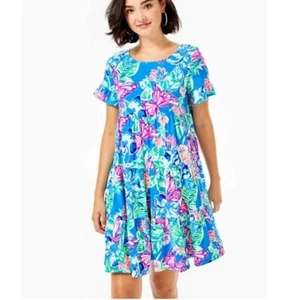 LILLY PULITZER (XS) Jodee abito swing femminile chic a strati - Foto 1 di 7