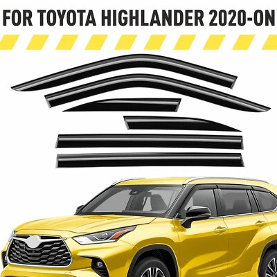 Protectores de lluvia viseras de ventilación para Toyota Highlander 2020-2026 Foto 1 de 4