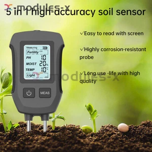 5-in1 LCD Digital PH Bodentester Pflanze Wasser Feuchtigkeit Temperatur Belichtungsmesser - Bild 1 von 14