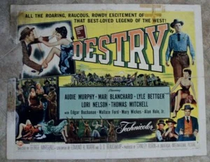 Destry 1954 George Marshall Audie Murphy Max Marke Alan Hale halbes Blatt Poster - Bild 1 von 7