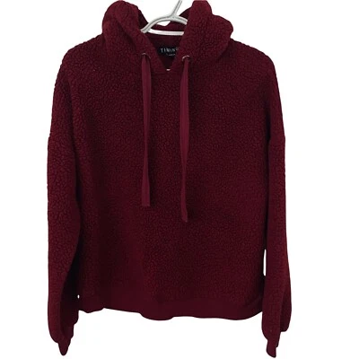 Top corto Sherpa para mujer talla M granate rojo con cordón capucha Foto 1 de 4