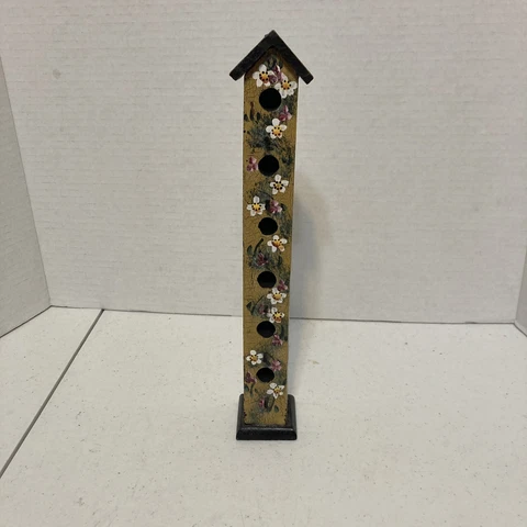 BEAUTIFUL Bird House It appears to be hand painted 10.75in Tall Cover