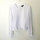 Nwt Laundry By Shelli Segal Smocked Top With Sheer Sleeves   White   Xl