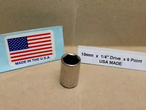 10mm Socket 1/4 Drive 6 Point USA Made New Old Stock - Bild 1 von 4