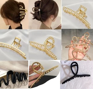 Haarspange Haarklammer Metall Haarklaue Haarkralle gold silber braun Banane - Bild 1 von 28