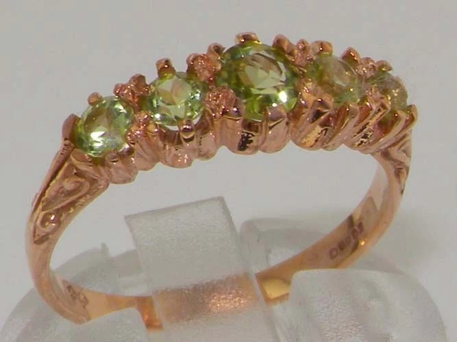 STUNNING VICTORIAN INSPIRED SOLID 9CT ROSE GOLD NATURAL PERIDOT RING - Image 1 of 1