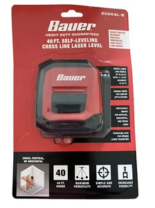 🌹BAUER 40 ft. Self-Leveling Cross Line Laser Level 20203L-B *NEW* - Picture 1 of 2