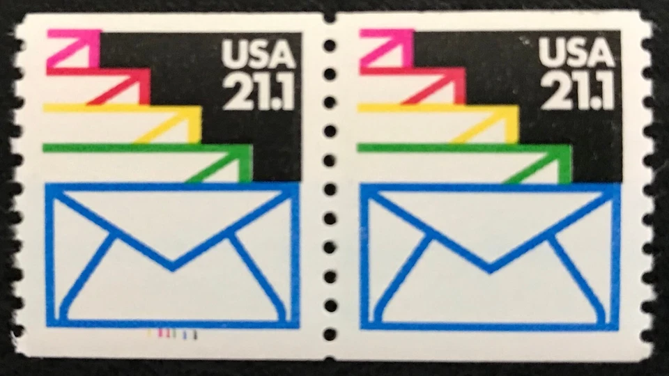 1985 Scott #2150, 21.1¢, SEALED ENVELOPES - Coil Pair - Mint NH - - Image 1 of 1