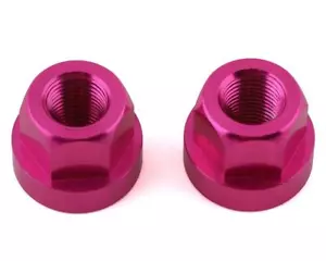 PAR DE TUERCAS DE EJE DE ALUMINIO 3/8" x 26 tpi ROSA ANODIZADO - Imagen 1 de 1