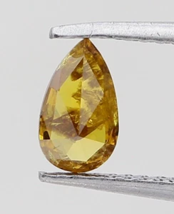Loose Natural Diamond Pear Brilliant cut diamond 0.39TCW Brownish Yellow diamond - Picture 1 of 17