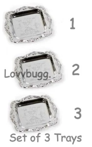 3 vassoi per torte argento per American Girl/Wellies bambola accessorio cibo SPEDIZIONE GRATUITA AGGIUNTE! - Foto 1 di 12