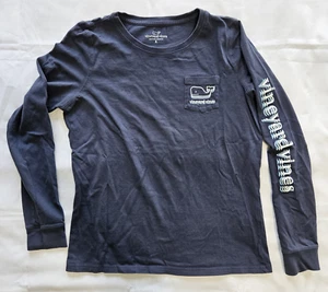 Vineyard Vines Mens S Blue Long Sleeve T Shirt Whale Logo Pocket Sleeve Graphic - Picture 1 of 10