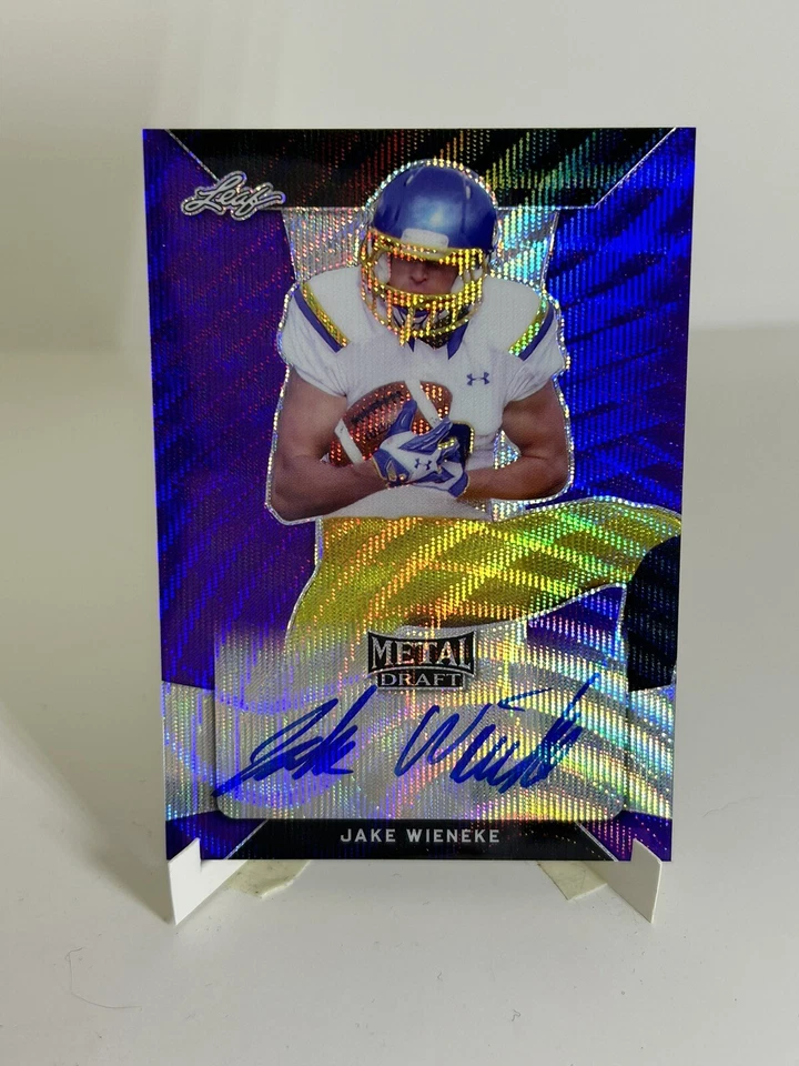2018 Leaf Metal Draft Purple Wave Jake Wieneke #BA-JW1 Rookie Auto 13/15 - Image 1 of 2