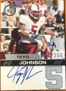 2003 Press Pass Autographs SILVER Teyo Johnson #27 Stanford #’d 024/200 - Picture 1 of 3