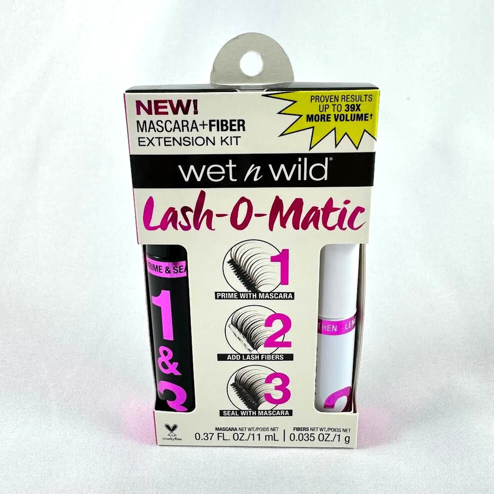 wet n wild Lash-O-Matic Mascara Fiber Extension Kit C142A Very Black 0.37 oz