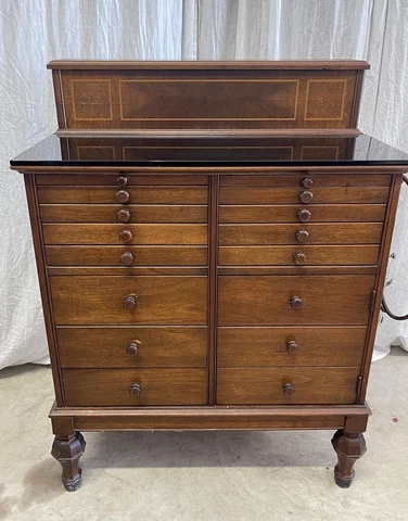 Antique Apothecary Doctor Dental Medical Wooden Cabinet Cover