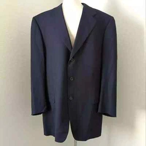 Canali Men's Suit Jacket Made in Italy Navy Blue Blazer Woolmark Wool size 52 - Picture 1 of 6