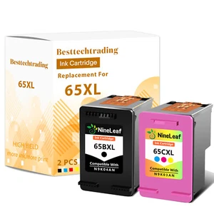 Juego de cartuchos de impresión de tinta color negro 65XL para HP Deskjet 3730 3755 ENVY 5055 - Imagen 1 de 10