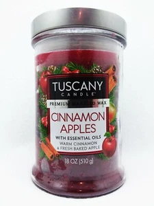 1 Tuscany Candle CINNAMON APPLES 2 Wick Scented Wax Candle 18 oz Large - Picture 1 of 1