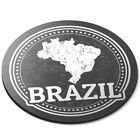 Runde Mausmatte (bw) - Brasilien Südamerika Flagge Reise Stempel #40224