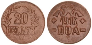 Doa 20 Heller J.726 C Bronze on Thin Blank 10.04g VF-UNC 89807 - Picture 1 of 1