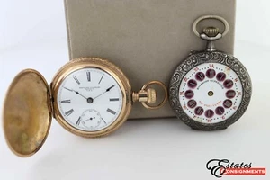Lot of 2 Vintage Pocket Watches Rosskopf .800 Silver & New York Standard - Picture 1 of 12