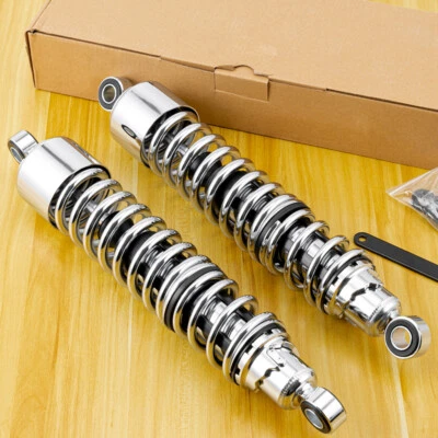 Amortiguador trasero ajustable cromado 15" suspensión para Yamaha XT500 1976-1979 Foto 1 de 4