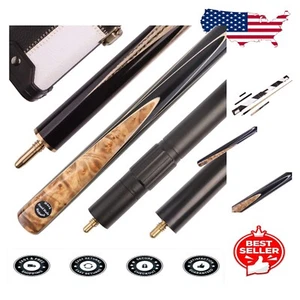 Elite 3/4 Piece Snooker Cue Kit 57 Inches with Elegant Ebony Butt & Leather Case - Picture 1 of 9
