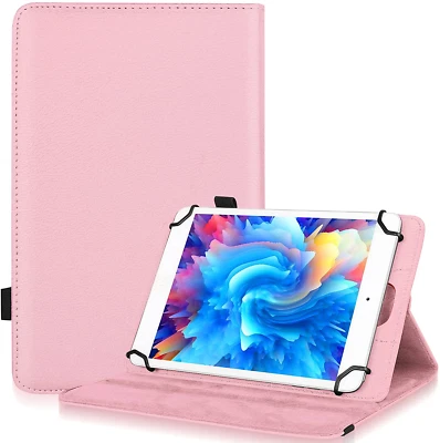 Universal Tablet Case 7 8 Inch Folio Stand Cover Leather Protective Kickstand - Image 1 of 4