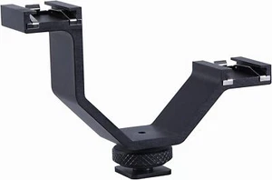 Camera Dual Cold Shoe Mount Bracket for Lights Monitors Microphones Accessories - Picture 1 of 6