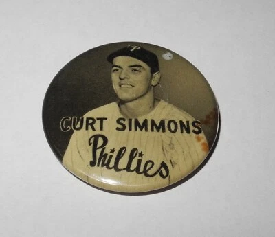 1950 Baseball Curt Simmons Philadelphia Phillies Souvenir World Series Pin - Image 1 of 2