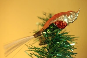 Vintage USSR ☭ Soviet Russia Christmas Glass Ornament Parrot figurine O034 - Picture 1 of 4