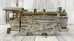 Vintage Avon Silver Train Engine Cologne Bottle Leather After Shave Empty - Picture 1 of 10