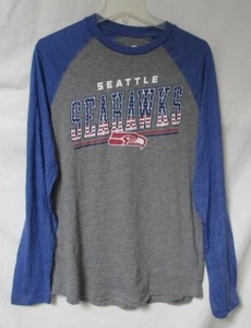 Seattle Seahawks Men's Size Medium Long Sleeve Raglan T-Shirt C1 5769 - Picture 1 of 2